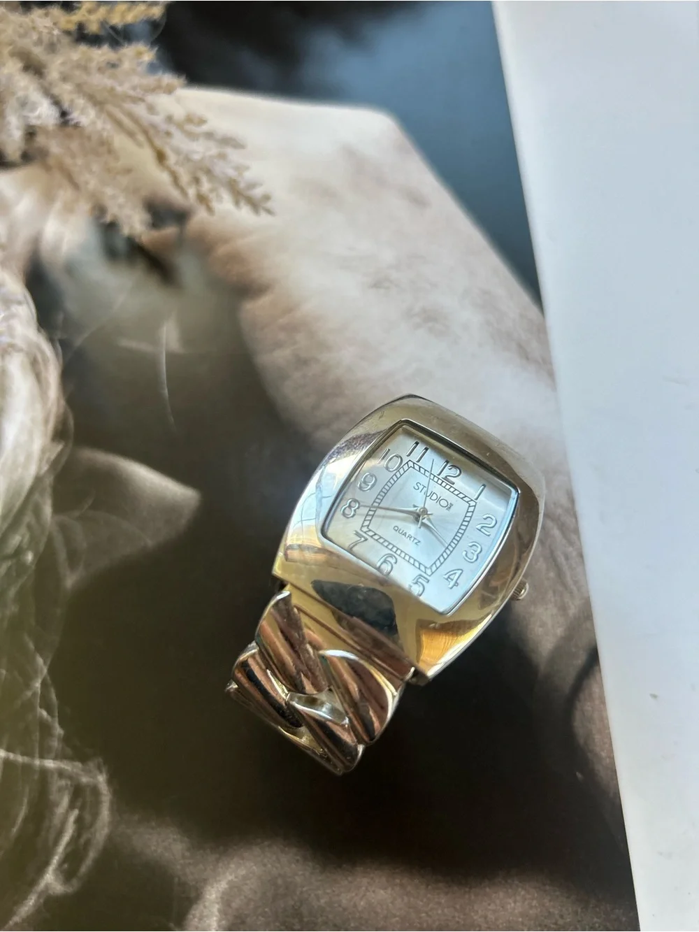 Studio 7 Silver-Tone Square Dial Women's Watch
